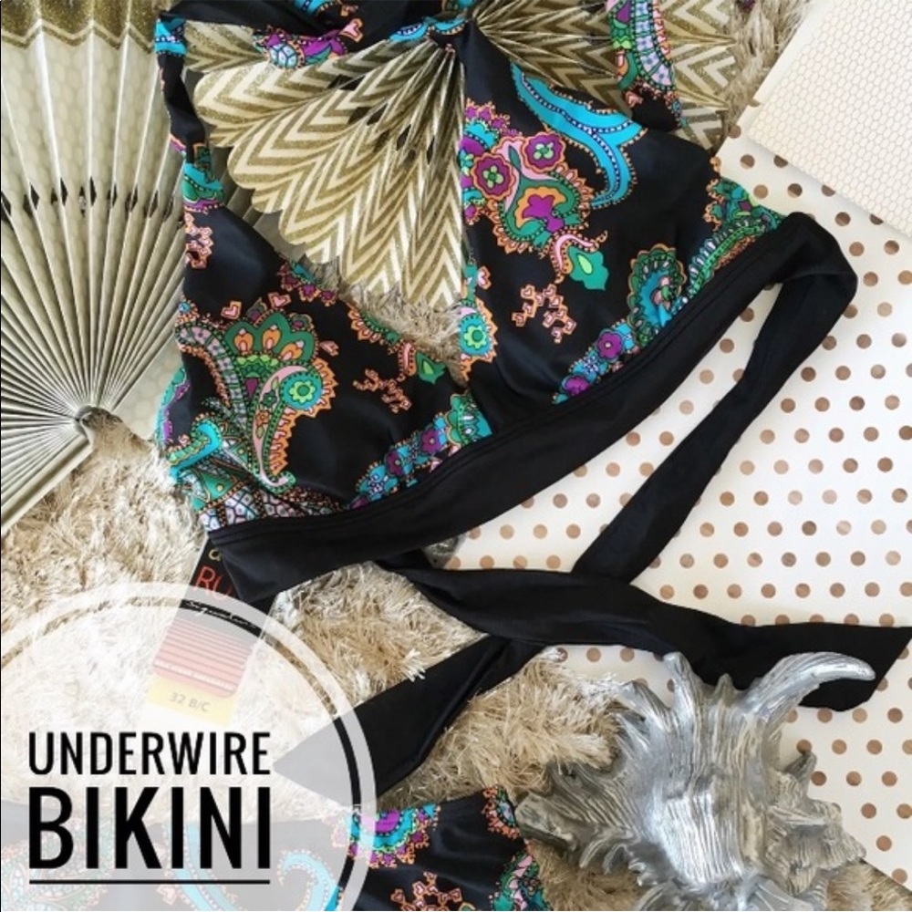 @G-656 NWT AERIN ROSE Underwire Bikini Top 32C